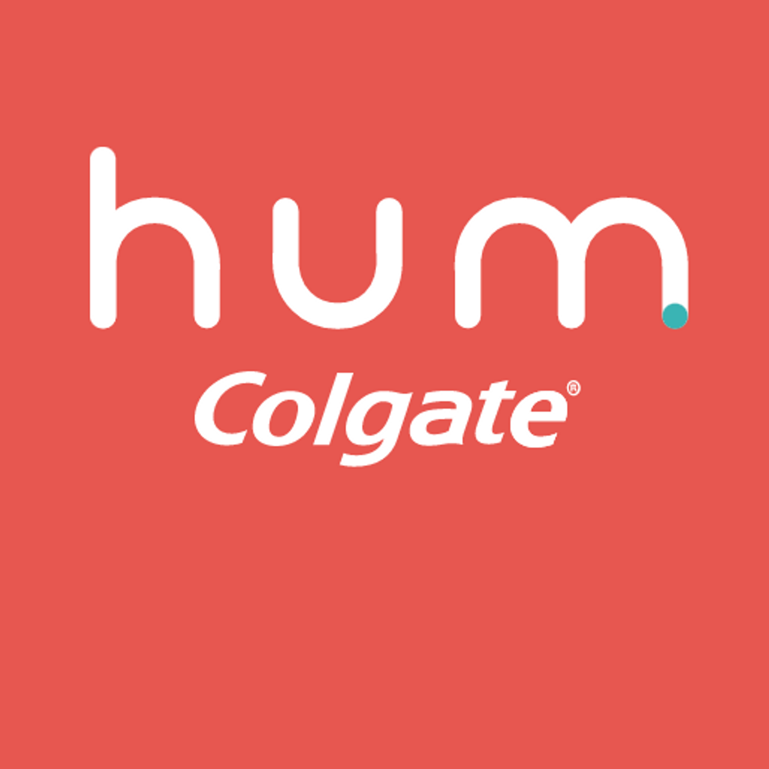 hum by Colgate logo on a red background
