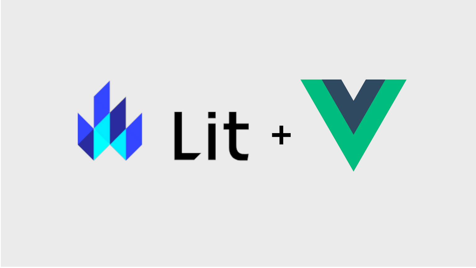 Lit and Vue logos on a light background